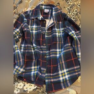 Plaid Kids Shirt - Blue and Red 6/7